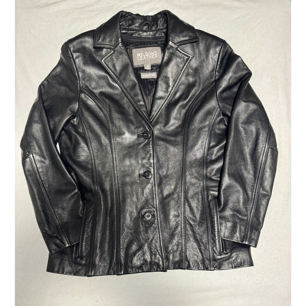 Wilson's Leather Maxima Women's Black Leather Jacket‎ M Medium Thinsulate Lined